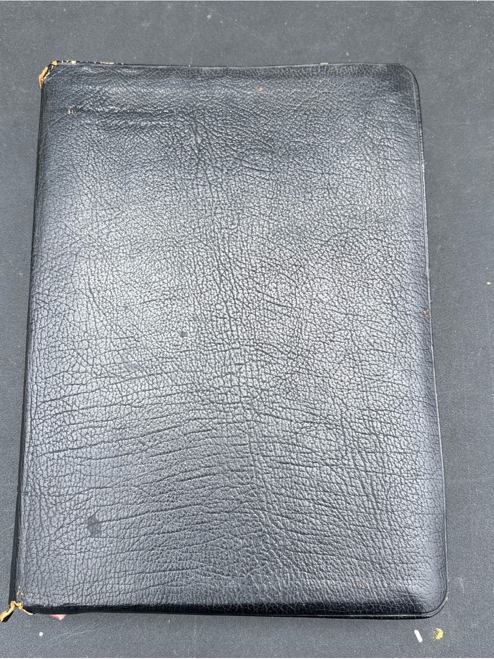 Black Leather Zippered Portfolio